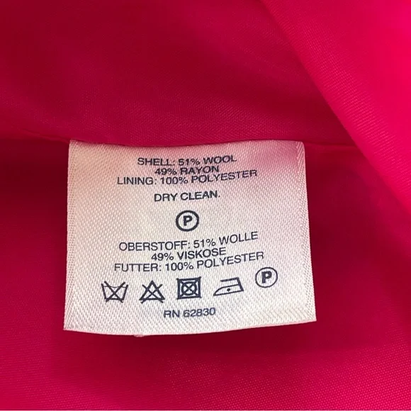 Lands' End Women's Vibrant Pink Boiled Wool Pea Coat 16W - Picture 14 of 14